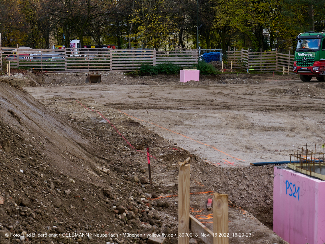 16.11.2022 - Baustelle an der Quiddestraße Haus für Kinder in Neuperlach